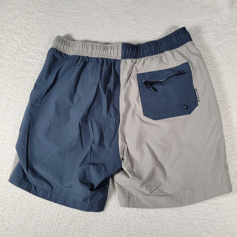 Bearded Goat Board Shorts Mens Size XL Blue Grey Colorblock Quick Dry Swim Trunk